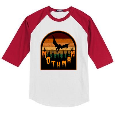 Mothman Vintage Retro Kids Colorblock Raglan Jersey