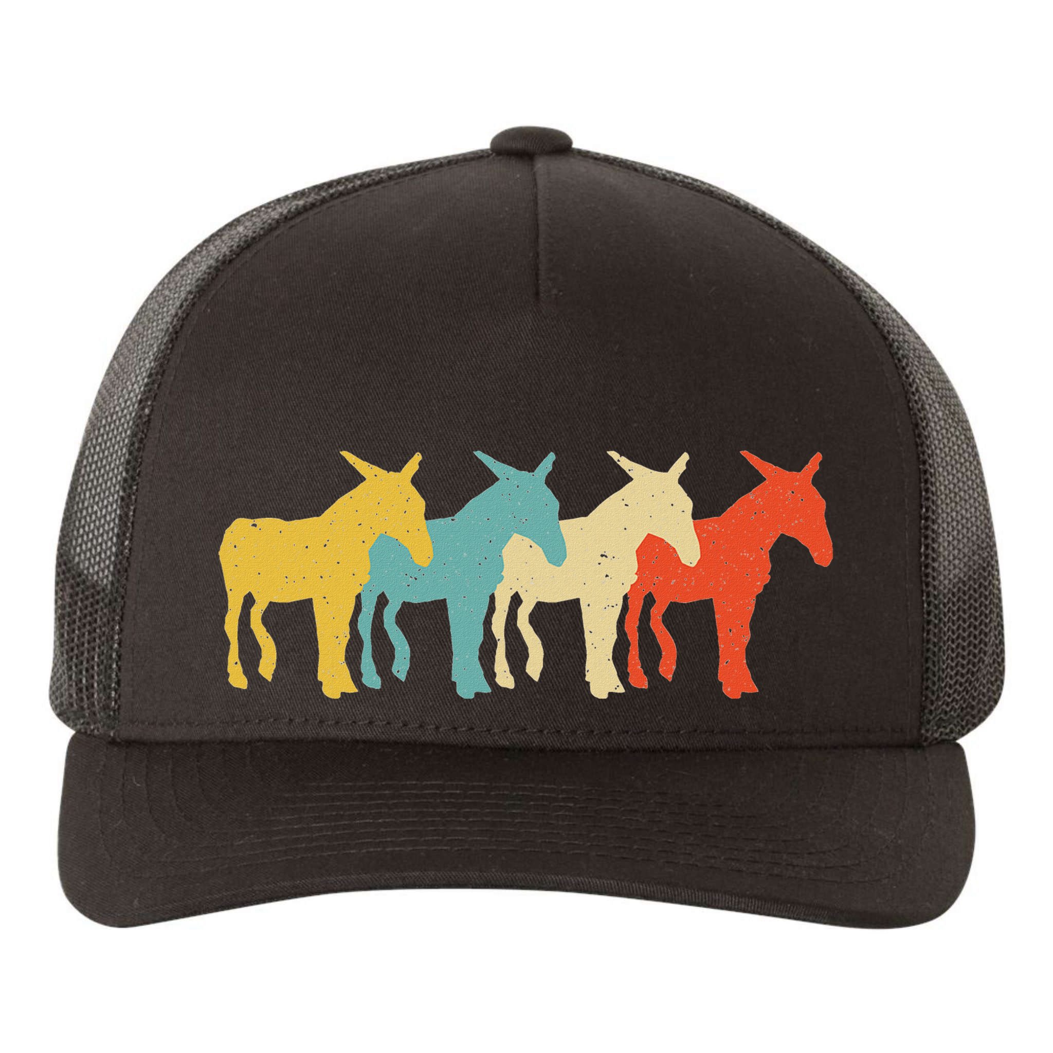 Mule Vintage Retro Donkey Horse Hybrid Lover 60s 70s Yupoong Adult 5-Panel Trucker Hat