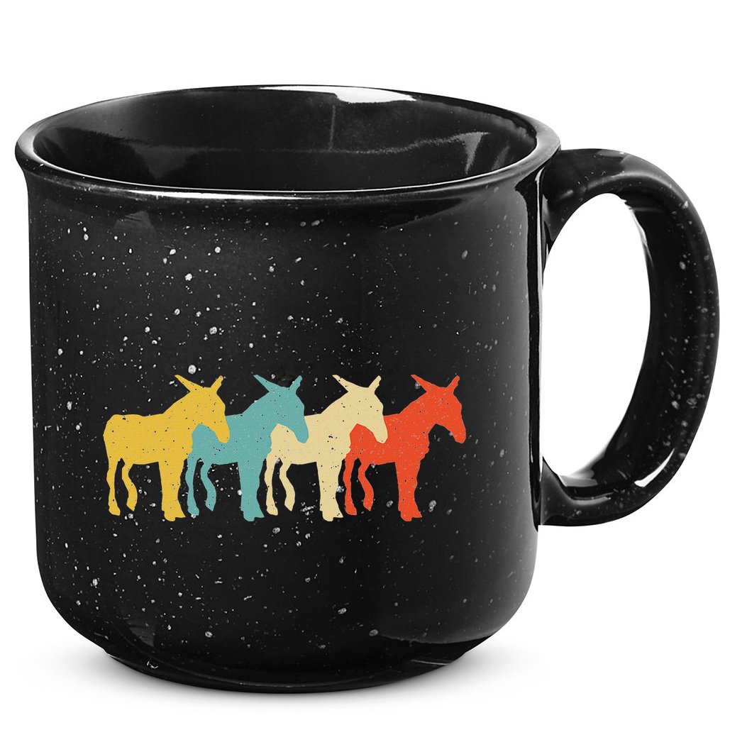 Mule Vintage Retro Donkey Horse Hybrid Lover 60s 70s 15oz Campfire Ceramic Mug