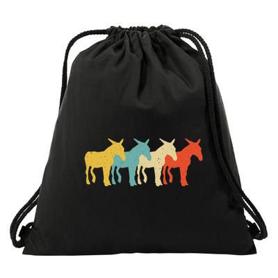 Mule Vintage Retro Donkey Horse Hybrid Lover 60s 70s Drawstring Bag