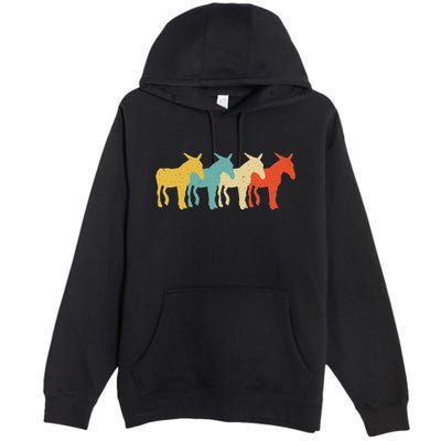 Mule Vintage Retro Donkey Horse Hybrid Lover 60s 70s Premium Pullover Hoodie