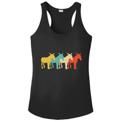 Mule Vintage Retro Donkey Horse Hybrid Lover 60s 70s Ladies PosiCharge Competitor Racerback Tank