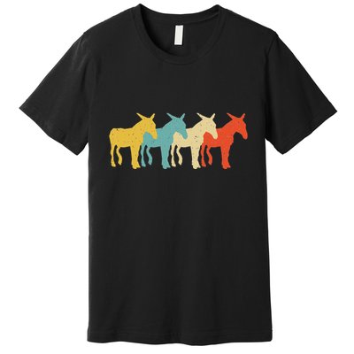 Mule Vintage Retro Donkey Horse Hybrid Lover 60s 70s Premium T-Shirt