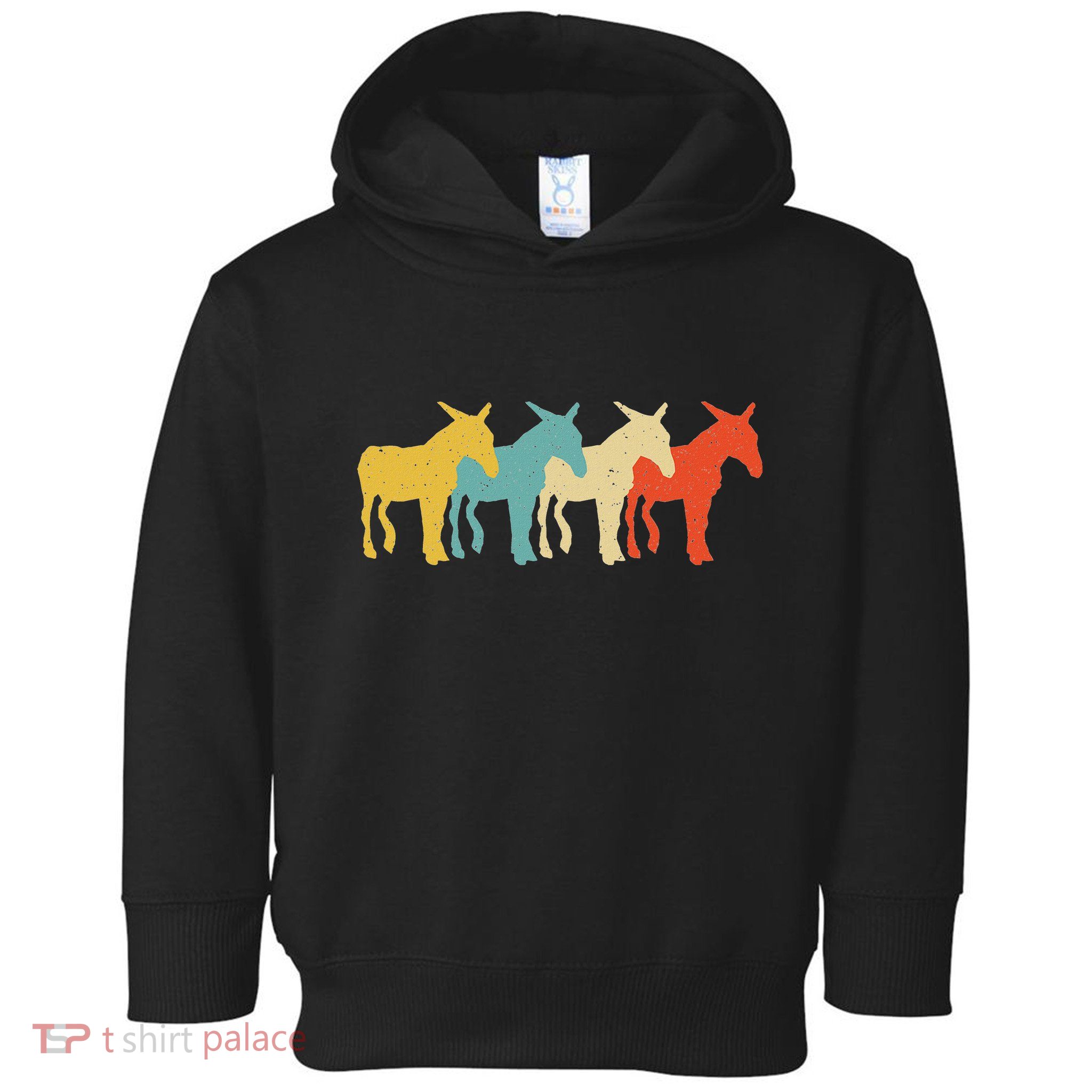 Mule Vintage Retro Donkey Horse Hybrid Lover 60s 70s Toddler Hoodie
