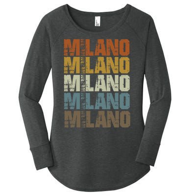 Milano Vintage Retro Souvenir Milano Milan Italy Fashion Women's Perfect Tri Tunic Long Sleeve Shirt