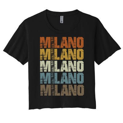 Milano Vintage Retro Souvenir Milano Milan Italy Fashion Women's Crop Top Tee