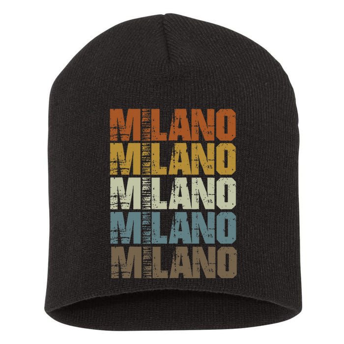 Milano Vintage Retro Souvenir Milano Milan Italy Fashion Short Acrylic Beanie