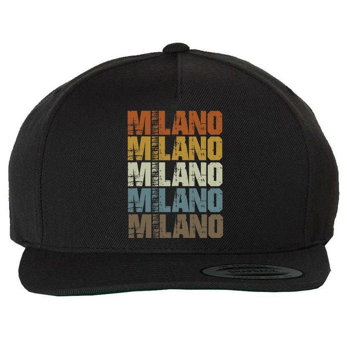 Milano Vintage Retro Souvenir Milano Milan Italy Fashion Wool Snapback Cap