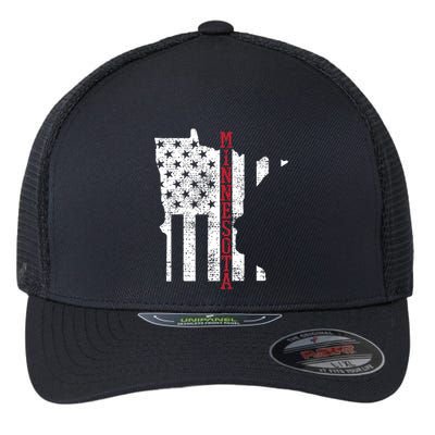 Minnesota Vintage Retro Usa Flag America Merica 4th Of July Flexfit Unipanel Trucker Cap