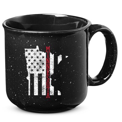 Minnesota Vintage Retro Usa Flag America Merica 4th Of July 15oz Campfire Ceramic Mug