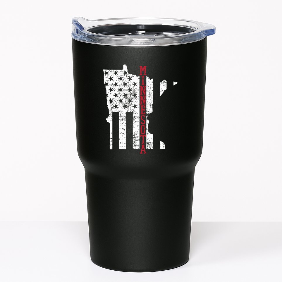 Minnesota Vintage Retro Usa Flag America Merica 4th Of July Tumbler