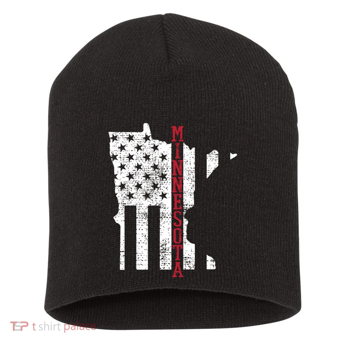 Minnesota Vintage Retro Usa Flag America Merica 4th Of July Short Acrylic Beanie