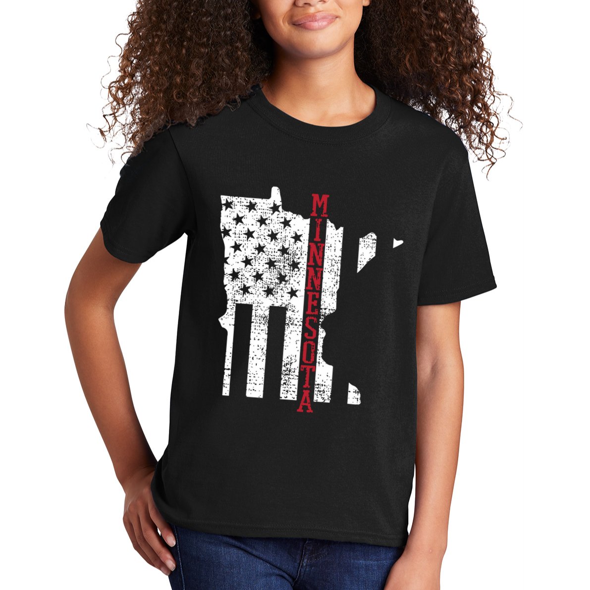 Minnesota Vintage Retro Usa Flag America Merica 4th Of July Kids T-Shirt