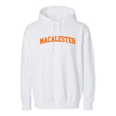 Macalester Vintage Retro College Athletic Sports Garment-Dyed Fleece Hoodie