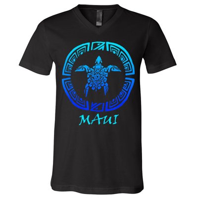 Maui Vintage Retro Tribal Sea Turtle Throwback V-Neck T-Shirt