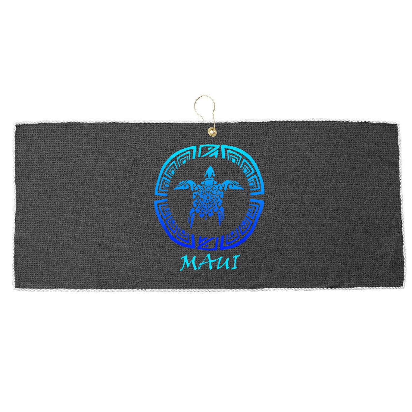 Maui Vintage Retro Tribal Sea Turtle Throwback Large Microfiber Waffle Golf Towel