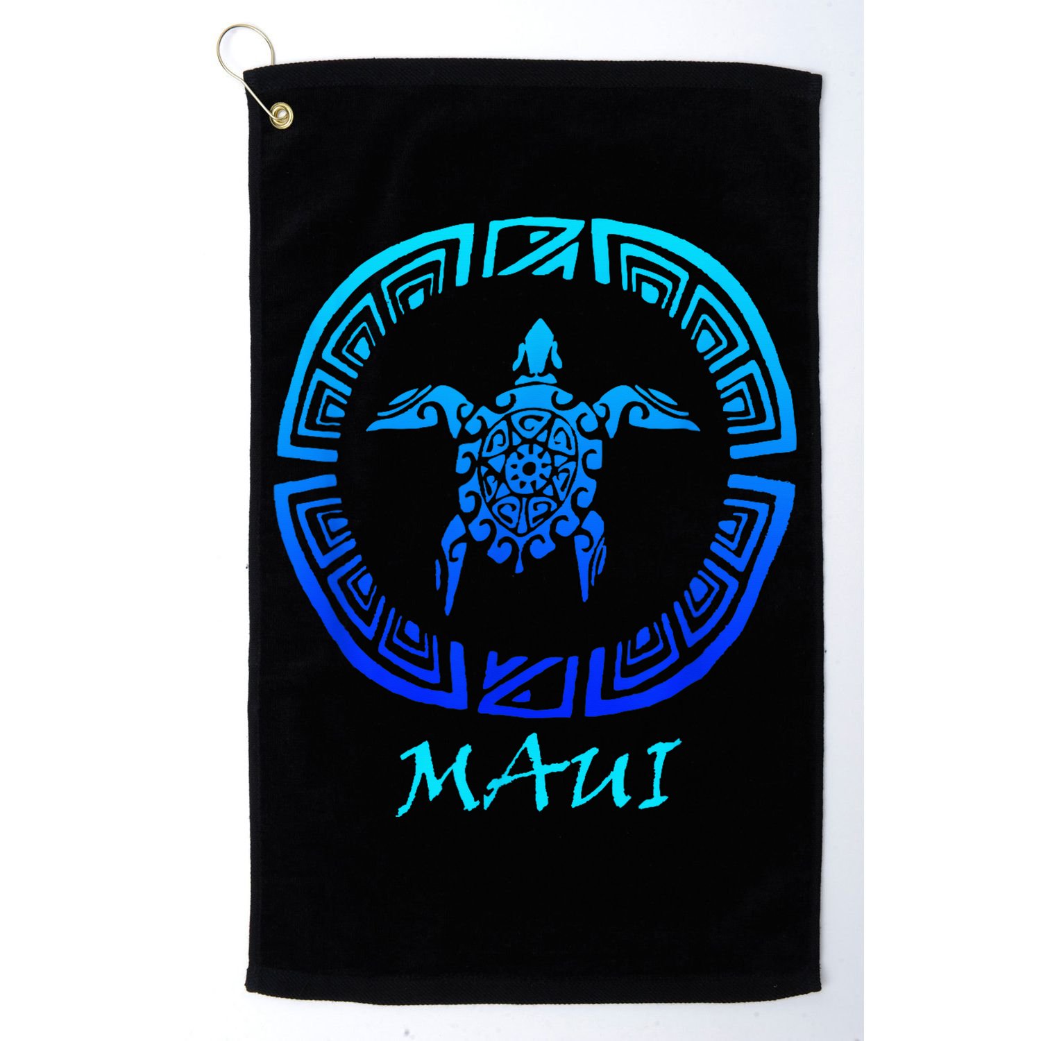 Maui Vintage Retro Tribal Sea Turtle Throwback Golf Towel