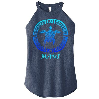 Maui Vintage Retro Tribal Sea Turtle Throwback Women's Perfect Tri Rocker Tank