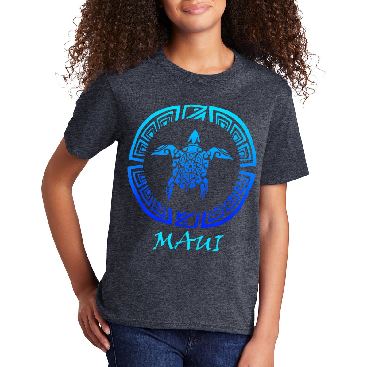 Maui Vintage Retro Tribal Sea Turtle Throwback Kids T-Shirt