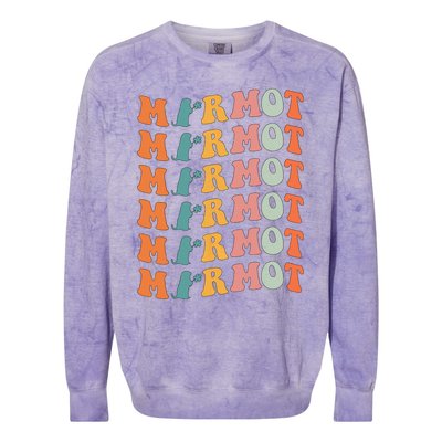 Marmot Vintage Retro Marmot Animals Funny Groundhog Lover Colorblast Crewneck Sweatshirt