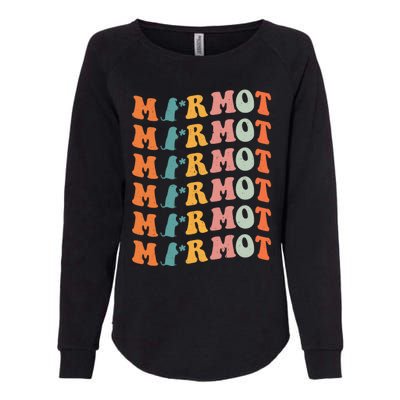 Marmot Vintage Retro Marmot Animals Funny Groundhog Lover Womens California Wash Sweatshirt