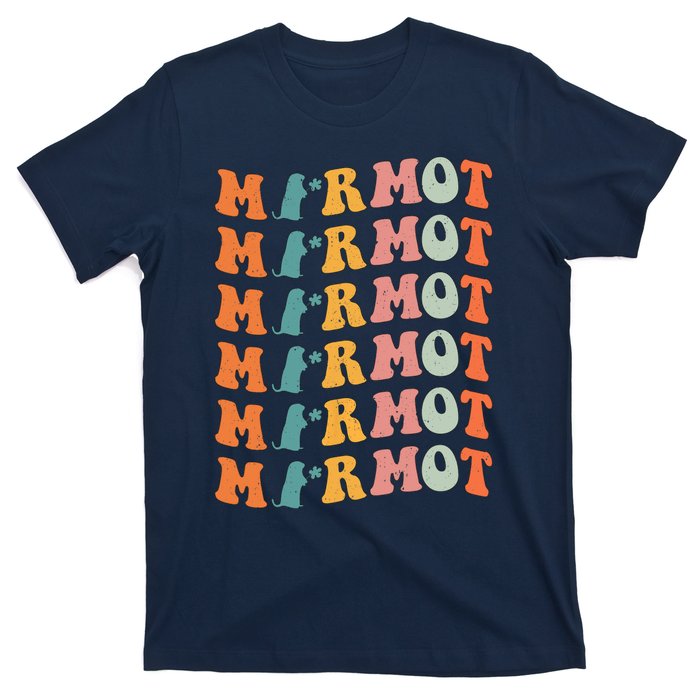 Marmot Vintage Retro Marmot Animals Funny Groundhog Lover T-Shirt