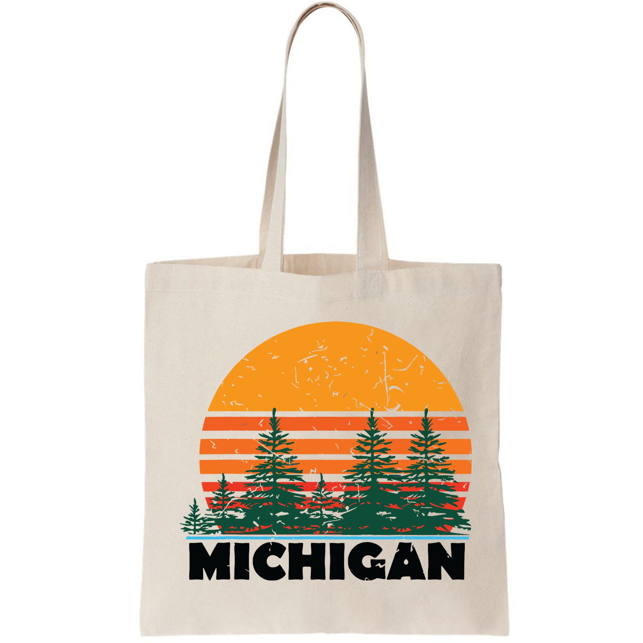 Michigan Vintage Retro Sunset Mi State Gift Bag