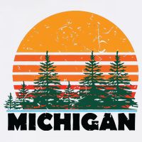 Michigan Vintage Retro Sunset Mi State Gift Doggie Tank