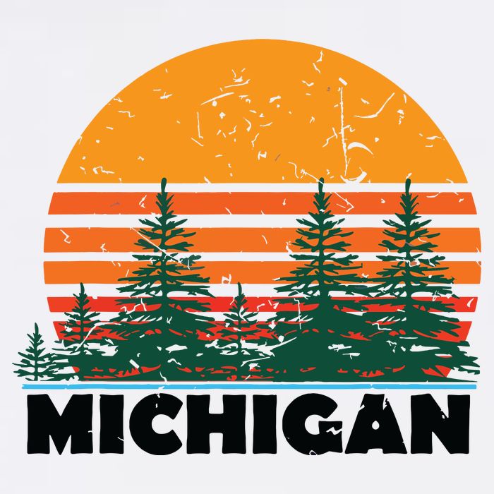 Michigan Vintage Retro Sunset Mi State Gift Doggie Tank
