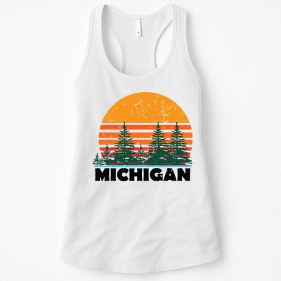 Michigan Vintage Retro Sunset Mi State Gift Womens Tank Top