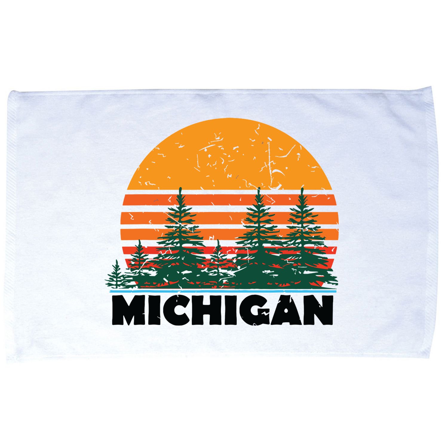 Michigan Vintage Retro Sunset Mi State Gift Microfiber Hand Towel