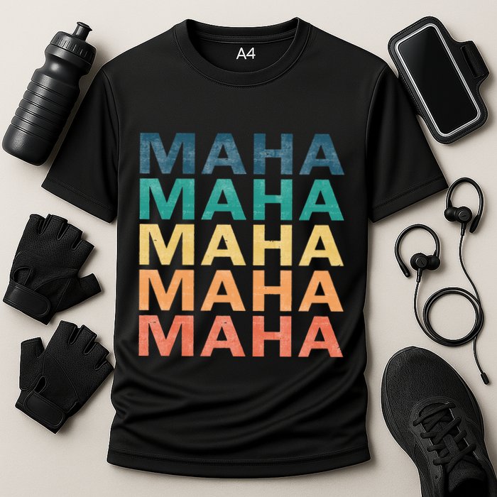 Maha Vintage Retro Maha Name Performance Shirt