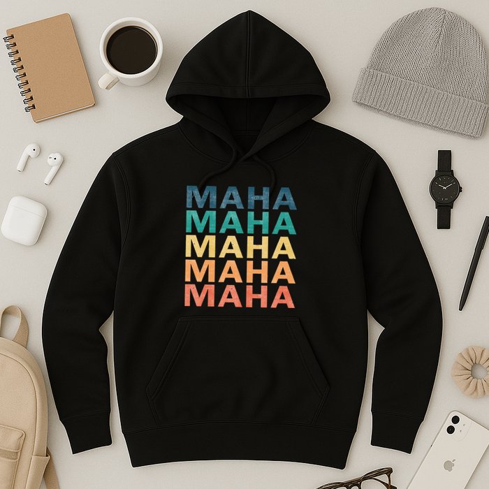 Maha Vintage Retro Maha Name Hoodie
