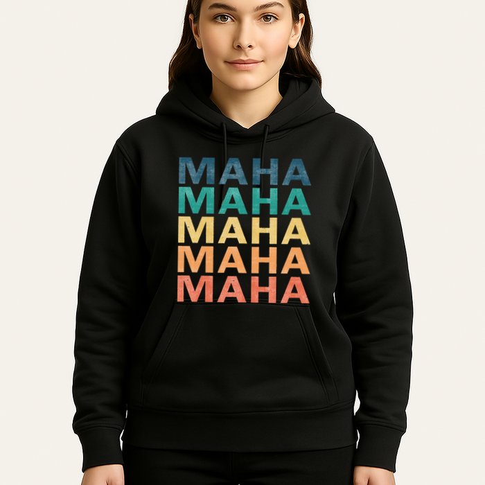 Maha Vintage Retro Maha Name Hoodie
