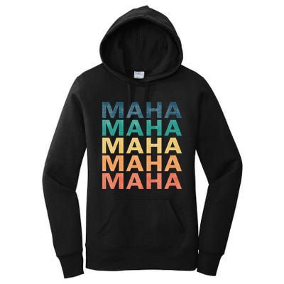 Maha Vintage Retro Maha Name Women's Pullover Hoodie
