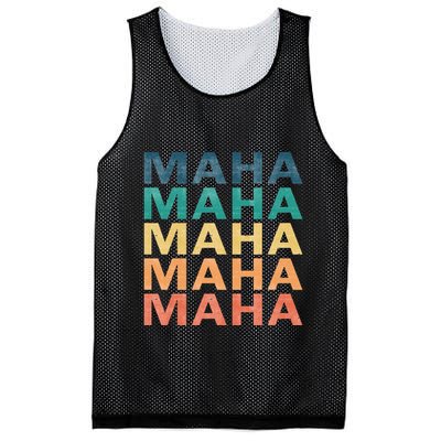 Maha Vintage Retro Maha Name Mesh Reversible Basketball Jersey Tank