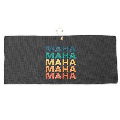 Maha Vintage Retro Maha Name Large Microfiber Waffle Golf Towel