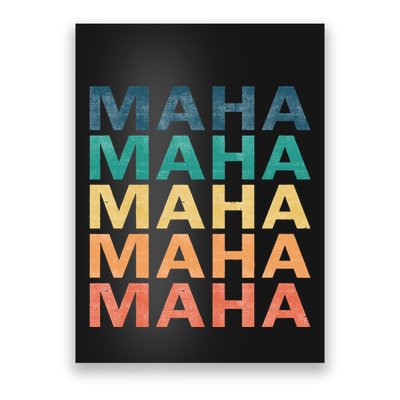 Maha Vintage Retro Maha Name Poster