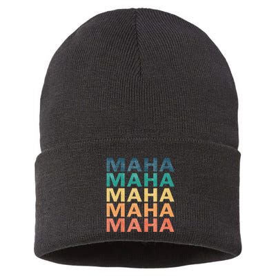 Maha Vintage Retro Maha Name Sustainable Knit Beanie