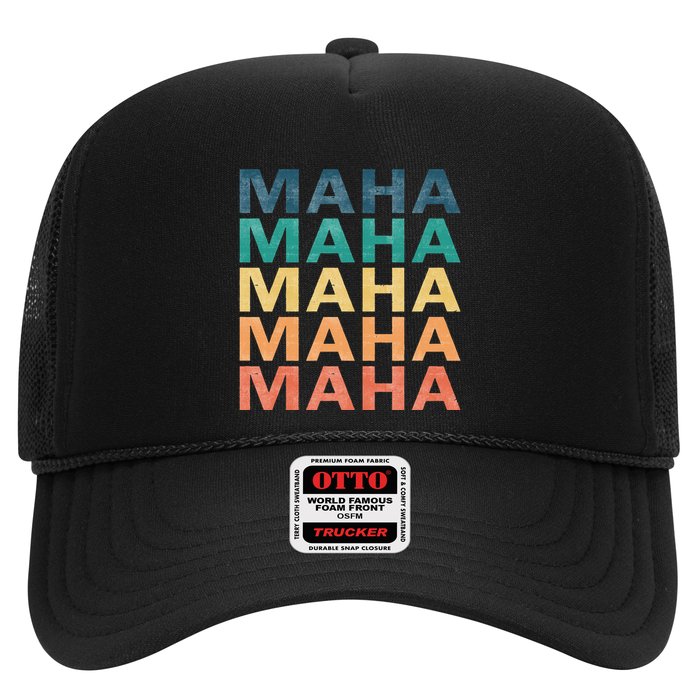 Maha Vintage Retro Maha Name Trucker Hat