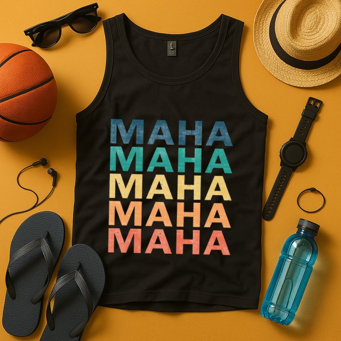 Maha Vintage Retro Maha Name Tank Top