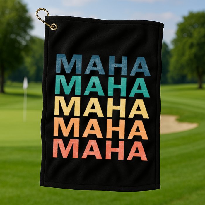 Maha Vintage Retro Maha Name Golf Towel