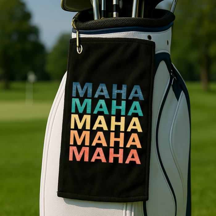 Maha Vintage Retro Maha Name Golf Towel