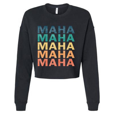 Maha Vintage Retro Maha Name Cropped Pullover Crew