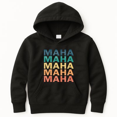 Maha Vintage Retro Maha Name Kids Hoodie