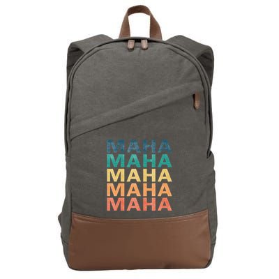 Maha Vintage Retro Maha Name Cotton Canvas Backpack