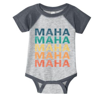 Maha Vintage Retro Maha Name Infant Baby Jersey Bodysuit