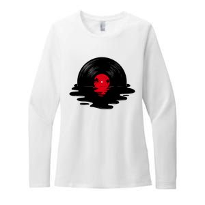 Melting Vinyl Record Sunset Womens CVC Long Sleeve Shirt