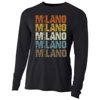 Milano Vintage Retro Souvenir Milano Milan Italy Fashion Cooling Performance Long Sleeve Crew