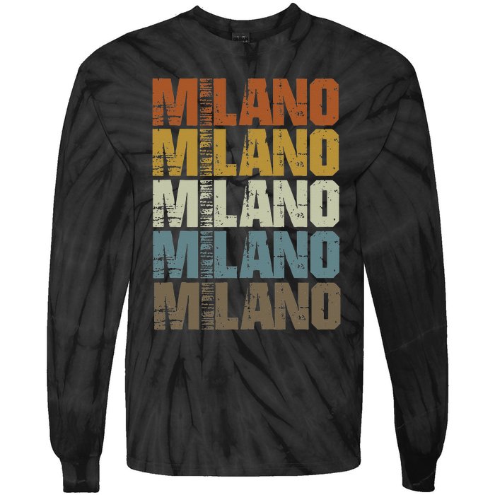 Milano Vintage Retro Souvenir Milano Milan Italy Fashion Tie-Dye Long Sleeve Shirt